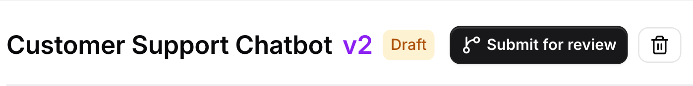 System header showing the version number, Draft status, and available release action